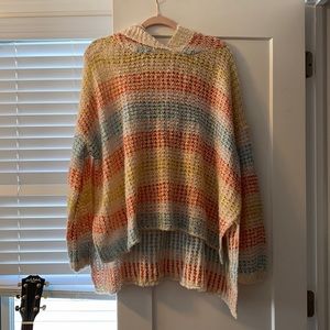 STORIA rainbow knit with hood